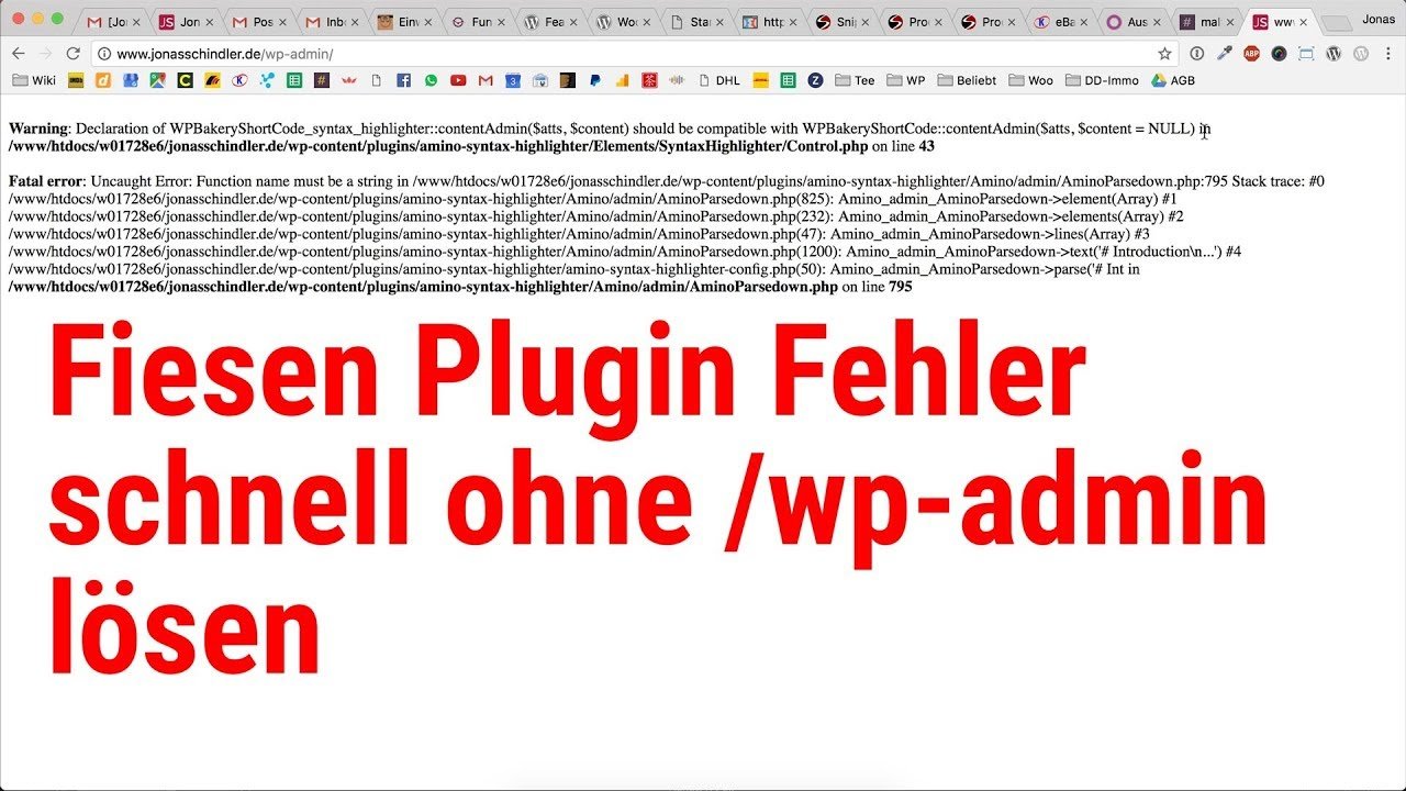 WordPress Hack: Plugins Deaktivieren ohne Admin Zugang [Deutsch/German]