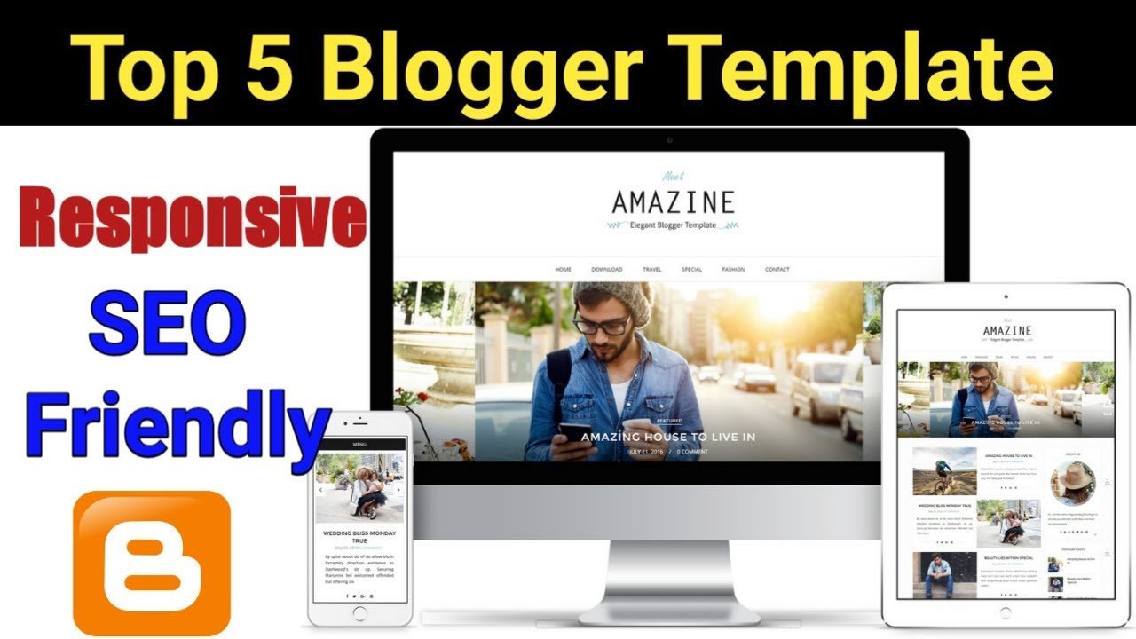 Top 5 Best Free Blogger Template 2018 | Responsive SEO Friendly [Hindi]