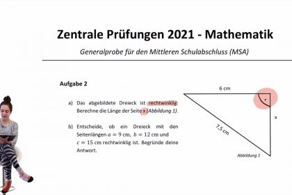 ZP 10 NRW 2021 | Zentrale Prüfung MSA | Übungsaufgabe zur Generalprobe  | Satz des Pythagoras