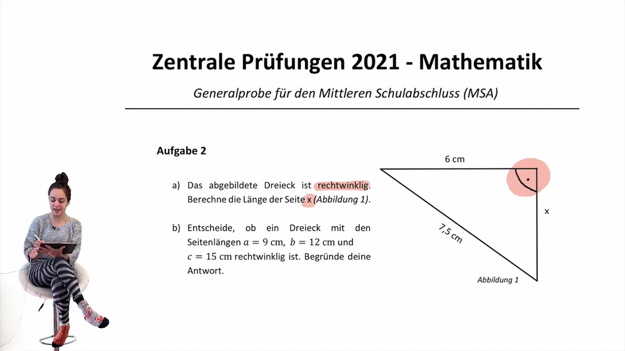 ZP 10 NRW 2021 | Zentrale Prüfung MSA | Übungsaufgabe zur Generalprobe  | Satz des Pythagoras