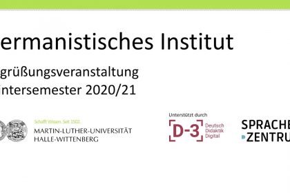 Erstsemesterbegrüßung Germanistisches Institut WiSe 2020/21