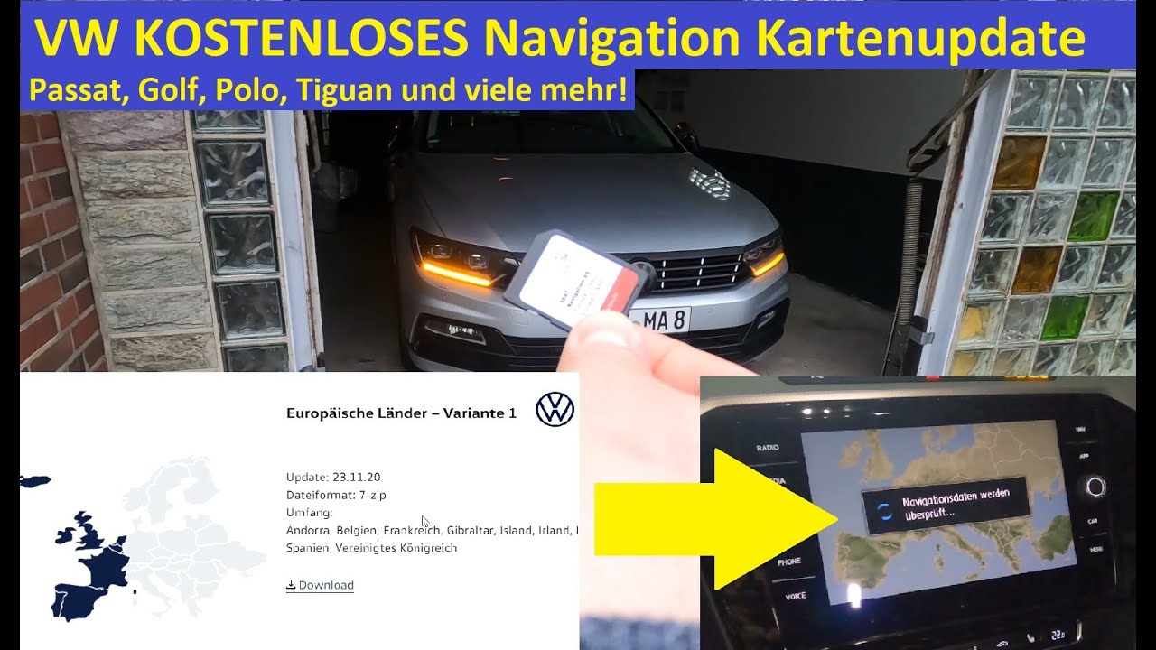 Neueste 2020 VW Navi Karten KOSTENLOS aufspielen | Discover Media/ Pro MQB | Kartenupdate Tutorial