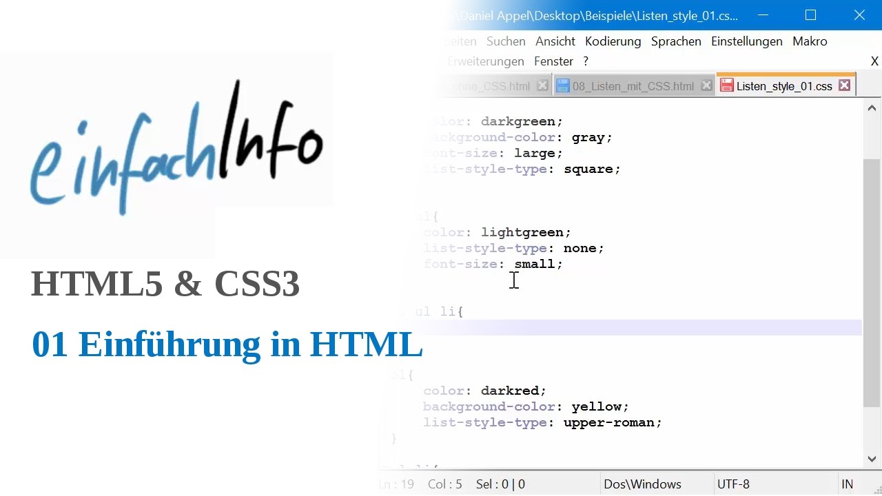 HTML5 & CSS3 01: Einführung und Grundgerüst