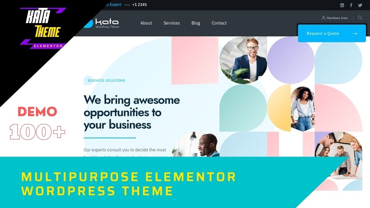 Best Multipurpose WordPress Theme | 100+ Pre-Made Websites | Kata Elementor WordPress Theme