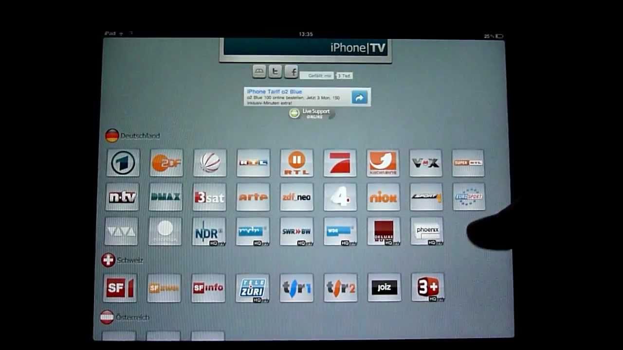 KOSTENLOS Fernsehen mit dem iPhone, iPod Touch und iPad