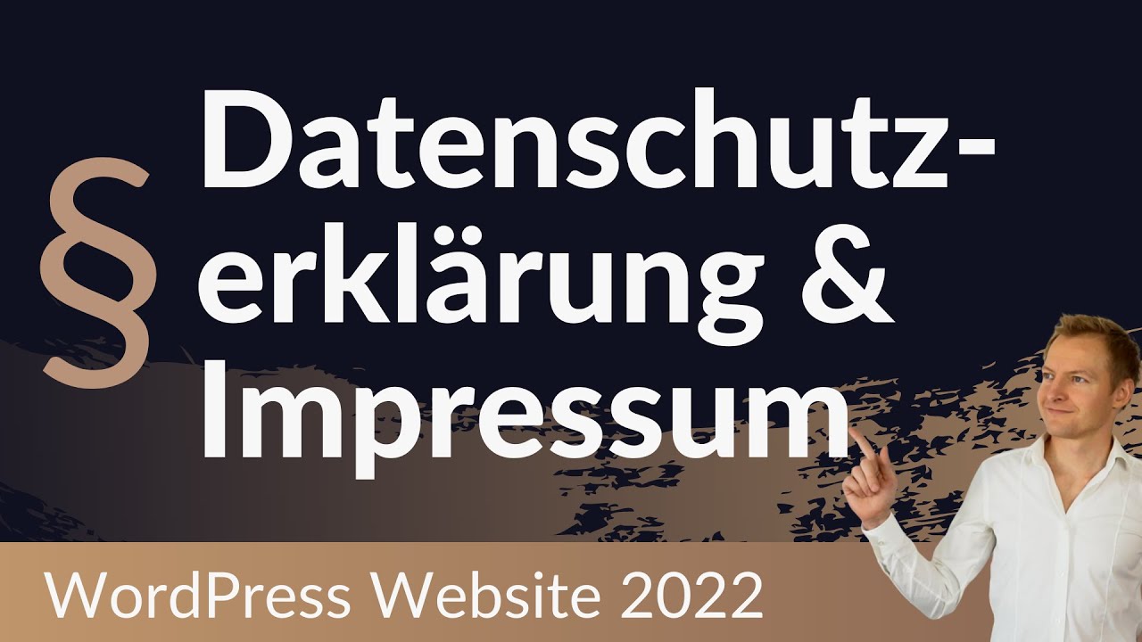 Datenschutzerklärung und Impressum kostenlos erstellen (Generator) Einfügen in Wordpress 2022