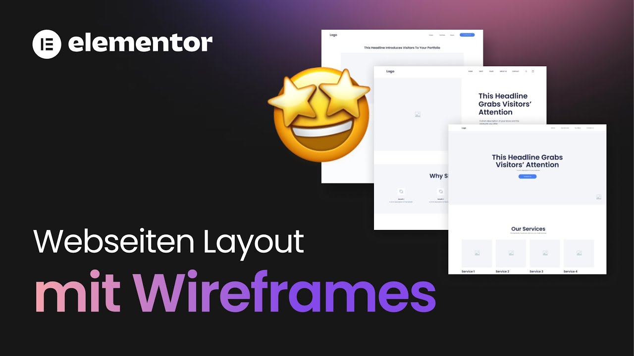 Elementor Webseite erstellen + layouten mit dem Elementor Wireframe Kit - WordPress Tutorial deutsch