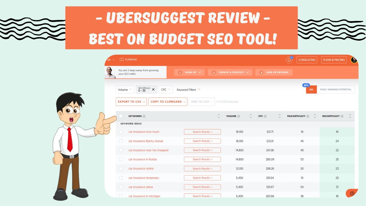 Ubersuggest Review - Best On Budget SEO Tool!