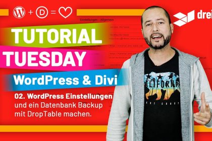 WordPress & Divi Tutorial 2022 Deutsch, 02: WordPress Einstellungen & Datenbank Backup mit DropTable