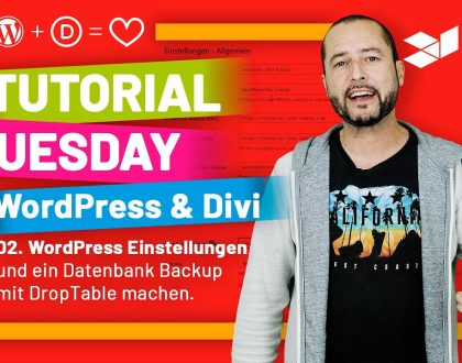 WordPress & Divi Tutorial 2022 Deutsch, 02: WordPress Einstellungen & Datenbank Backup mit DropTable