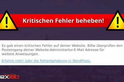 Fehlermeldung "Es gab einen kritischen Fehler auf deiner Website." beheben / WordPress-Tutorial