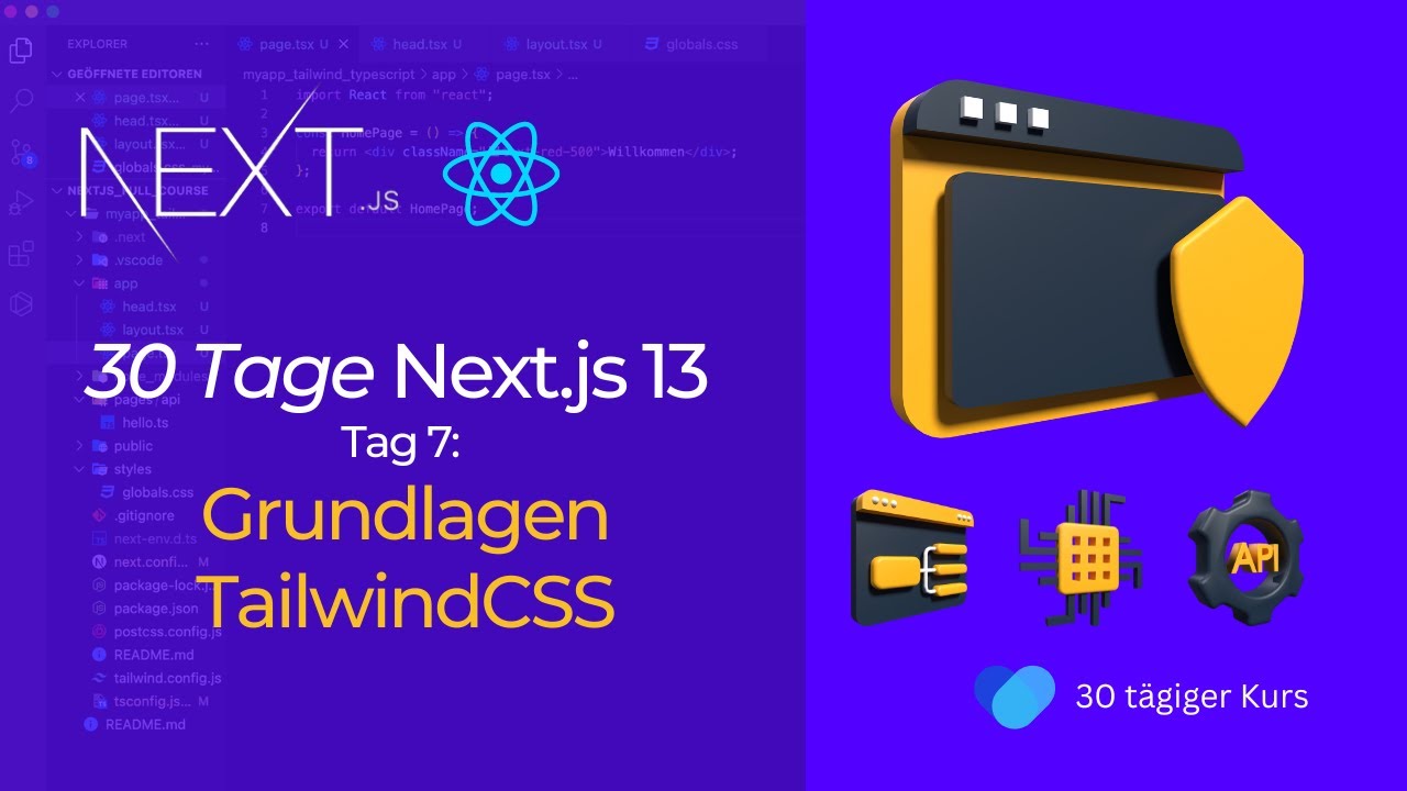 Verwendung von CSS in Next.js: Globale Styles und TailwindCSS (30 Tage Next.js Kurs)